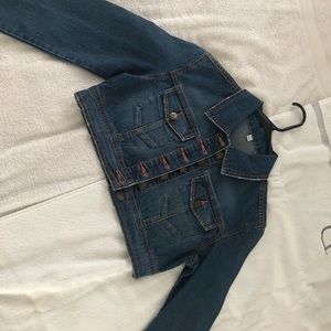 Dark denim crop jacket